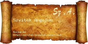 Szvitek Angelus névjegykártya